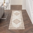 thumbnail image 1 of Nourison Grafix 2'3" x 12' Ivory Beige Vintage Indoor Rug, 1 of 7