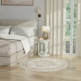 thumbnail image 1 of Nourison Grafix 5'3" x Round Ivory Beige Vintage Indoor Rug, 1 of 8