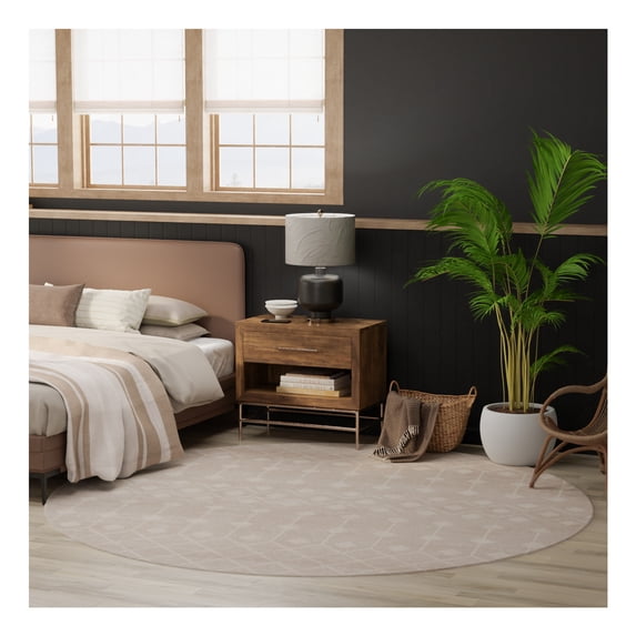 Nourison Grafix 8' x Round Beige Bohemian Indoor Rug