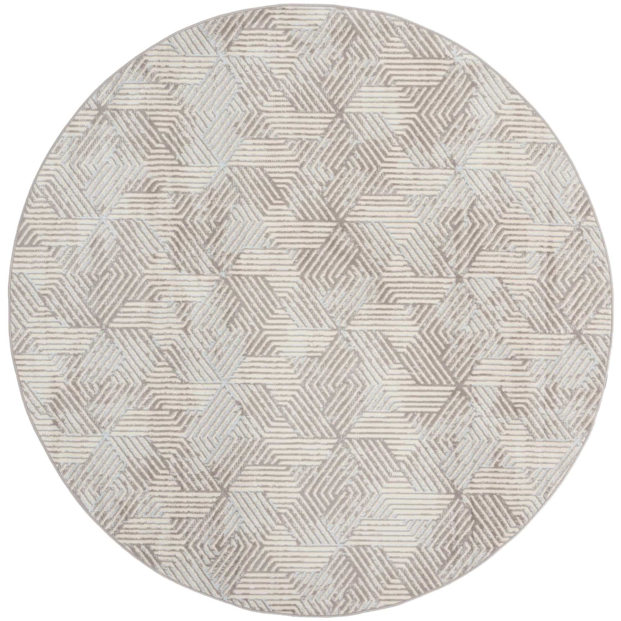 Nourison Grafix 8' x Round Grey Modern Indoor Area Rug