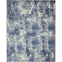 Nourison Grafix Abstract Navy Blue 5'3" x 7'3" Area Rug (5x7)