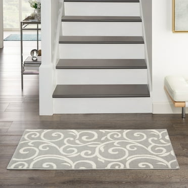 Nourison Grafix Botanical Grey Area Rug