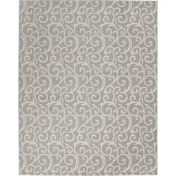 Nourison Grafix Botanical Grey Area Rug