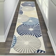 thumbnail image 1 of Nourison Grafix Contemporary Circles White 2'3" x 12' Area Rug, (12' Runner), 1 of 7