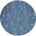thumbnail image 1 of Nourison Grafix Contemporary Light Blue 4' x Round Area Rug, (4 Round), 1 of 10