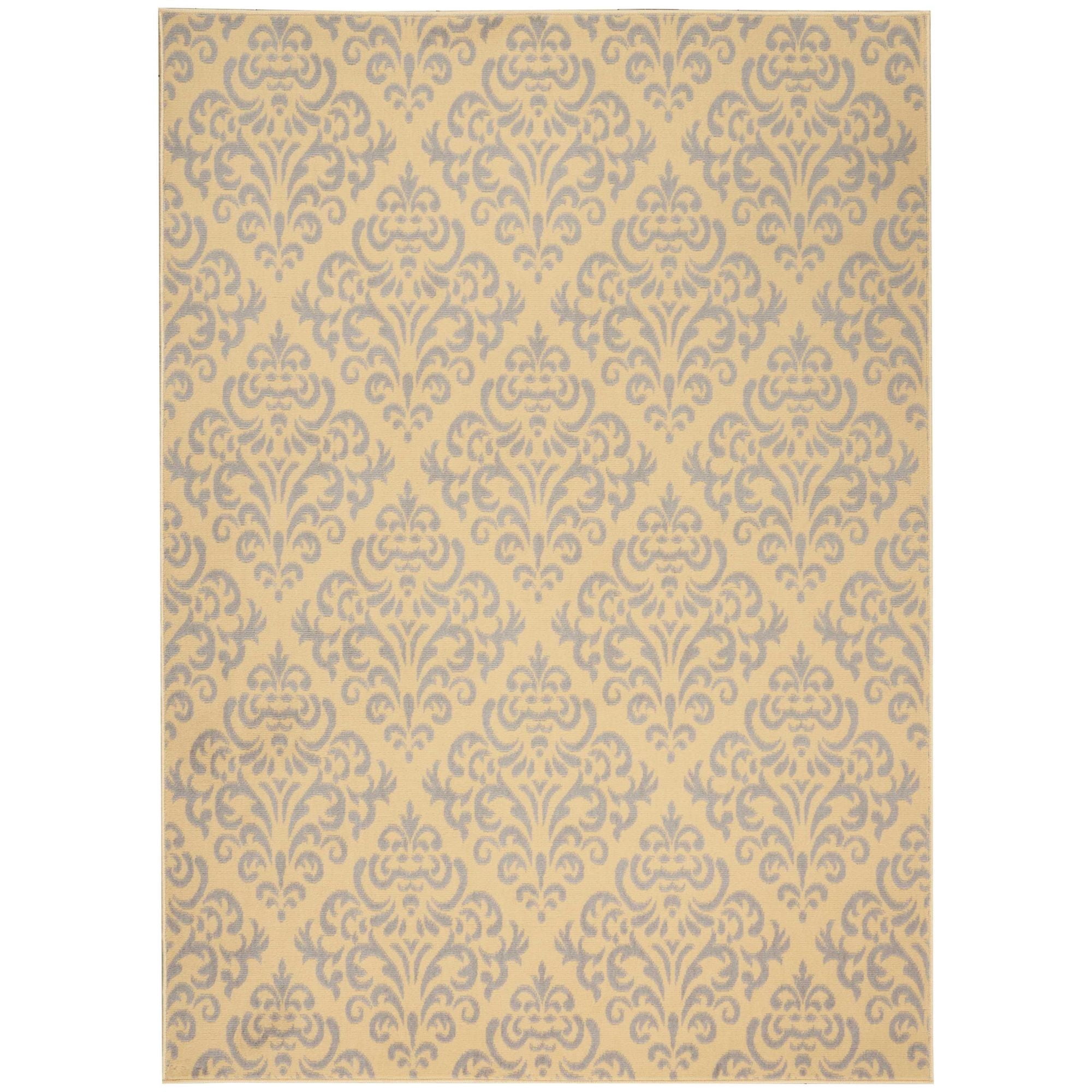 Nourison Grafix Damask Cream 5'3" x 7'3" Area Rug, (5x7)
