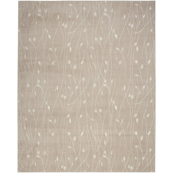 Nourison Grafix Floral Beige 5'3" x 7'3" Area Rug (5x7)