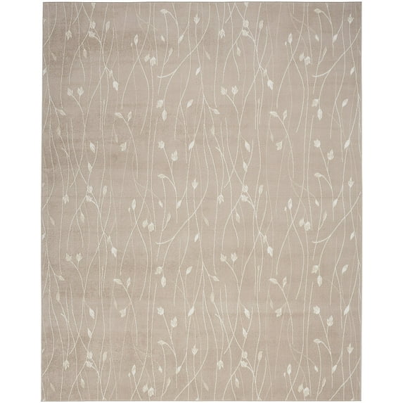 Nourison Grafix Floral Beige 7'10" x 9'10" Area Rug (8x10)