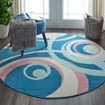 thumbnail image 1 of Nourison Grafix Geometric Blue Multi Colored 5'3" x ROUND Area Rug, (5 Round), 1 of 8