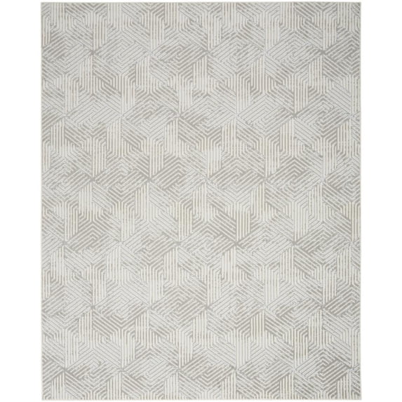 Nourison Grafix Geometric Grey 7'10" x 9'10" Area Rug (8x10)