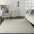 thumbnail image 1 of Nourison Grafix Geometric White/Grey 3'9" x 5'9" Area Rug, (4x6), 1 of 9
