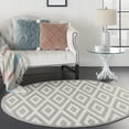 thumbnail image 1 of Nourison Grafix Geometric White/Grey 5'3" x ROUND Area Rug, (5 Round), 1 of 8