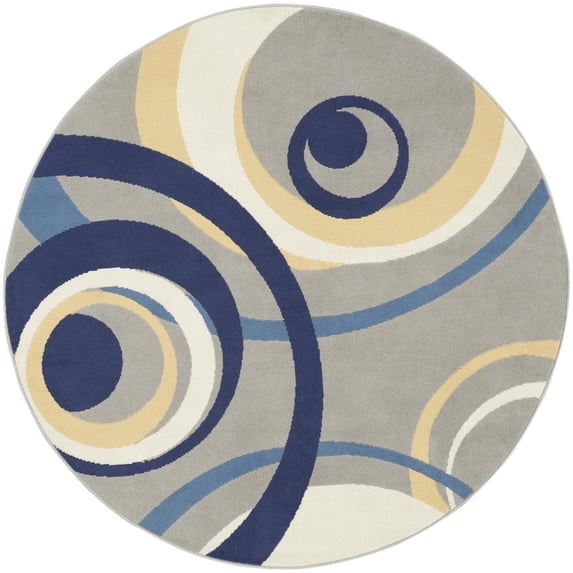 Nourison Grafix Mid-century Geometric Grey Area Rug