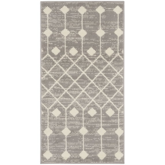 Nourison Grafix Modern Bohemian Grey 2' x 4' Area Rug, (2' x 4')