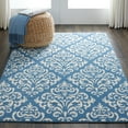 thumbnail image 1 of Nourison Grafix Modern Damask Blue 3'9" x 5'9" Area Rug, (4' x 6'), 1 of 8