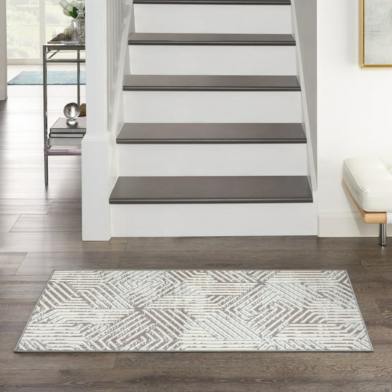 Nourison Grafix Modern Grey 2' x 4' Area Rug (2x4)