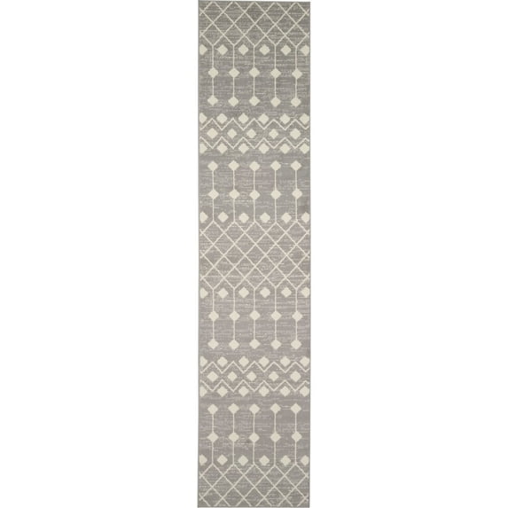 Nourison Grafix Moroccan Grey 2'3" x 7'6" Area Rug, (2x8)