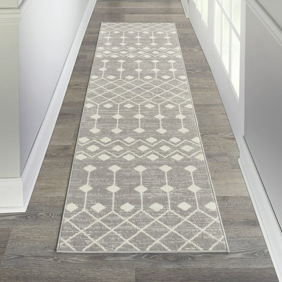 Nourison Grafix Moroccan Grey 2' x 6'Area Rug (2x6)