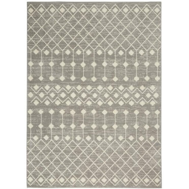 Nourison Grafix Moroccan Grey 5'3" x 7'3" Area Rug, (5x7)