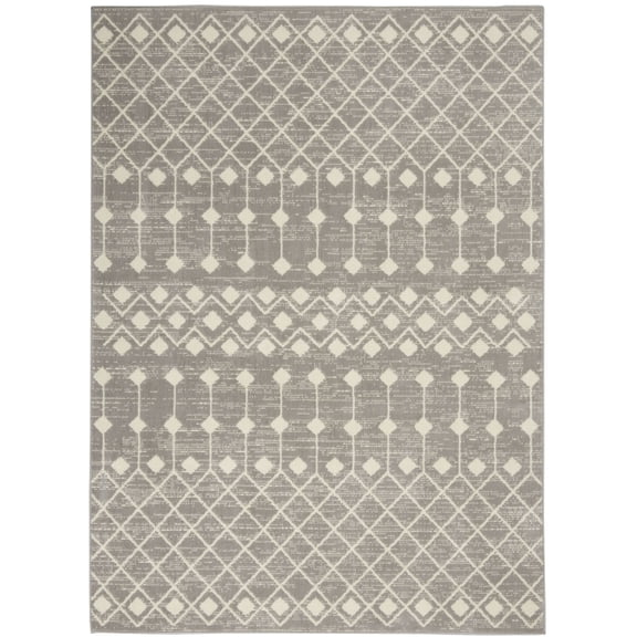 Nourison Grafix Moroccan Grey 5'3" x 7'3" Area Rug, (5x7)