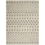 Nourison Grafix Moroccan Ivory/Grey 6 x 9 Area Rug, 6x9