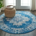 thumbnail image 1 of Nourison Grafix Persian Blue 5'3" x ROUND Area Rug, (5 Round), 1 of 8