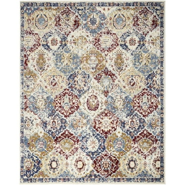 Nourison Grafix Persian Blue/Multicolor 7' x 10' Area Rug, (7x10)
