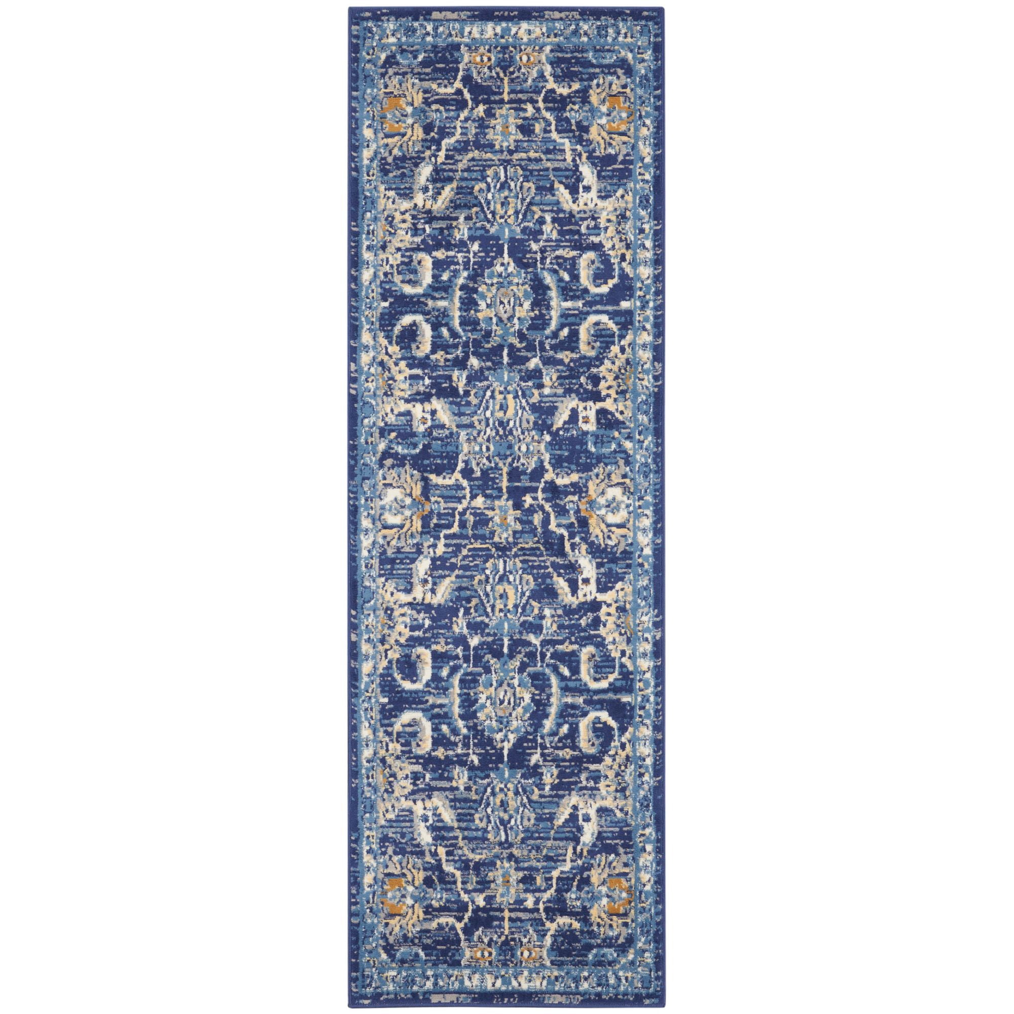 Nourison Grafix GRF24 Indoor Area Rug - Navy 2'3" x 7'6"