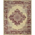 thumbnail image 1 of Nourison Grafix Persian Center Medallion Cream/Red Area Rug, 1 of 9