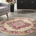 thumbnail image 1 of Nourison Grafix Persian Cream/Red 5'3" x ROUND Area Rug, (5 Round), 1 of 8