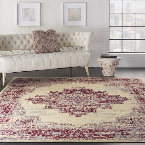 Nourison Grafix Persian Cream/Red 7'10" x 9'10" Area Rug, (8x10)