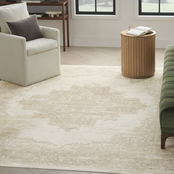 Nourison Grafix Persian Ivory Beige 7'10" x 9'10" Area Rug (8x10)