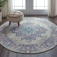 thumbnail image 1 of Nourison Grafix Persian Ivory/Pink 5'3" x ROUND Area Rug, (5 Round), 1 of 9