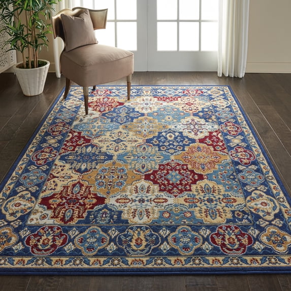 Nourison Grafix Persian Multicolor 5'3" x 7'3" Area Rug, (5x7)