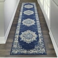 thumbnail image 1 of Nourison Grafix Persian Navy Blue 2'3" x 10' Area Rug, (2x10), 1 of 8