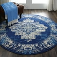 thumbnail image 1 of Nourison Grafix Persian Navy Blue 5'3" x ROUND Area Rug, (5 Round), 1 of 9