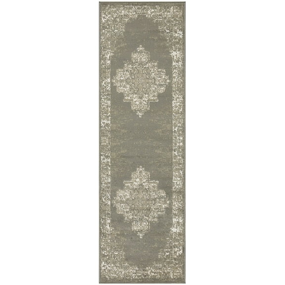Nourison Grafix Persian Olive 2'3" x 7'6" Area Rug (2x8)
