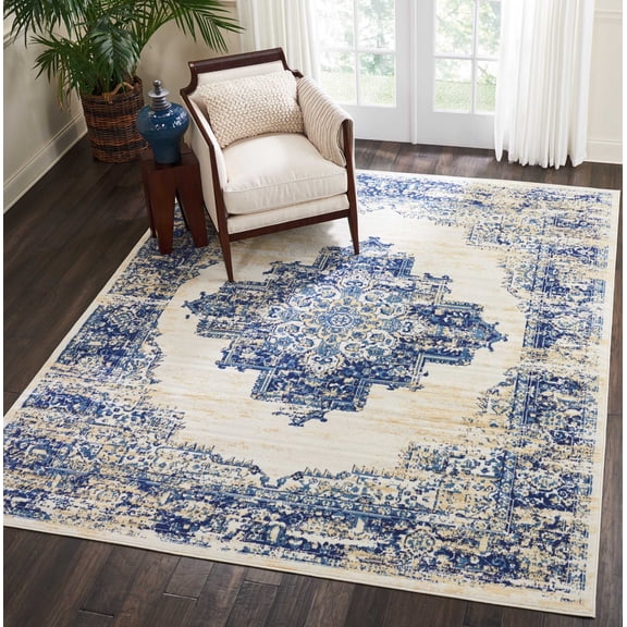 Nourison Grafix Persian White 7'10" x 9'10" Area Rug, (8x10)