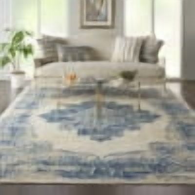 Nourison Grafix Persian White 7' x 10' Area Rug, (7x10)
