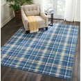 thumbnail image 1 of Nourison Grafix Plaid Blue 7'10" x 9'10" Area Rug, (8x10), 1 of 5