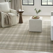 Nourison Grafix Plaid Olive 710" x 910" Area Rug 8x10