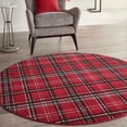 thumbnail image 1 of Nourison Grafix Plaid Red 5'3" x ROUND Area Rug, (5 Round), 1 of 12