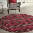 thumbnail image 1 of Nourison Grafix Plaid Red 5'3" x ROUND Area Rug, (5 Round), 1 of 8