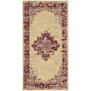 Nourison Grafix Traditional Persian Cream/Red 2' x 4' Area Rug, (2' x 4')