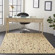 Nourison Grafix Transitional Botanical Cream 5'3" x 7'3" Area Rug, (5' x 7')