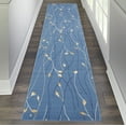thumbnail image 1 of Nourison Grafix Transitional Botanical Light Blue 2'3" x 10' Area Rug, (10' Runner), 1 of 7