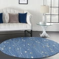thumbnail image 1 of Nourison Grafix Transitional Botanical Light Blue 5'3" x ROUND Area Rug, (5' Round), 1 of 8