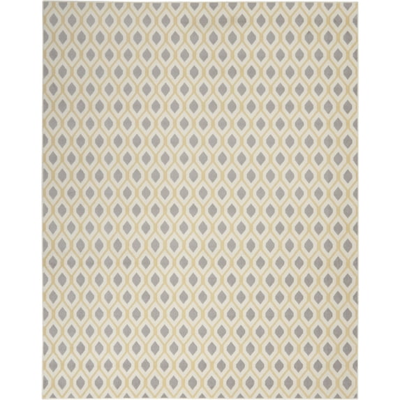 Nourison Grafix Trellis White 7'10" x 9'10" Area Rug, (8x10)