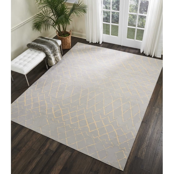 Nourison Grafix Tribal Grey 7'10" x 9'10" Area Rug, (8x10)