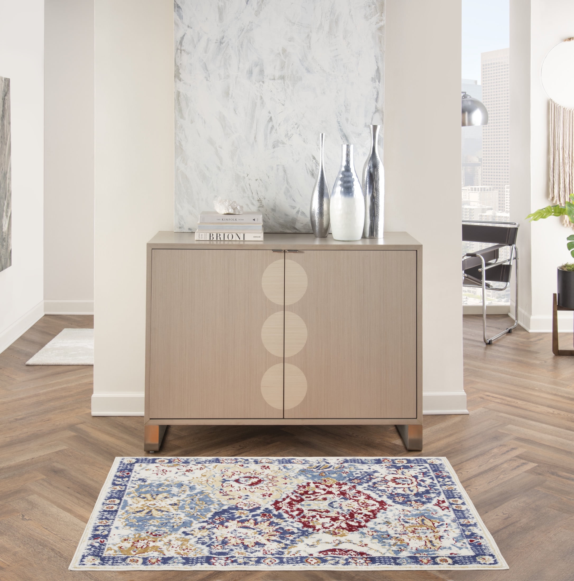 Grafix Multicolor Bohemian Rectangular Synthetic Area Rug